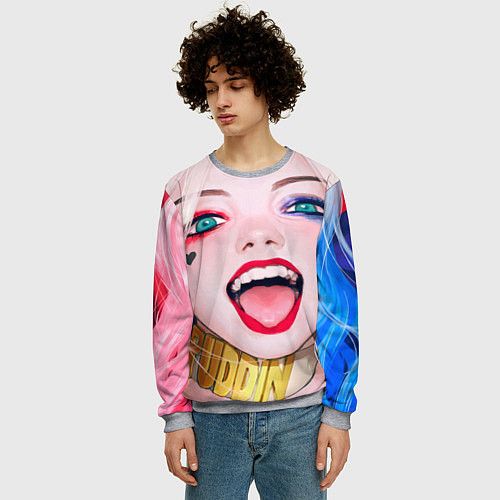 Мужской свитшот Харли квин / 3D-Меланж – фото 3
