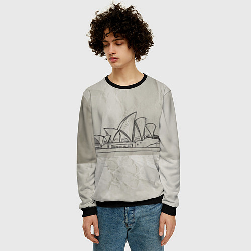 Мужской свитшот Сидней / 3D-Черный – фото 3