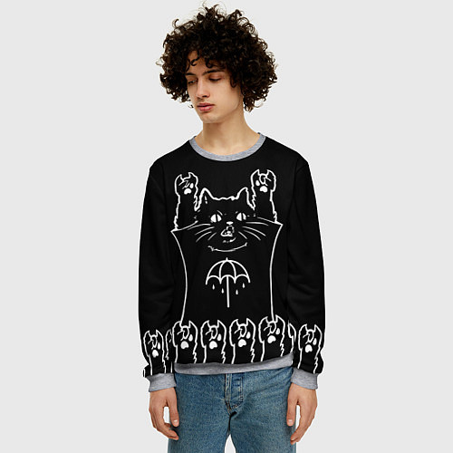 Мужской свитшот Bring Me the Horizon: cat rock / 3D-Меланж – фото 3