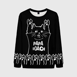Свитшот мужской Papa Roach: cat rock, цвет: 3D-черный