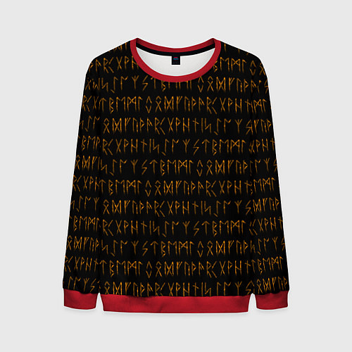 Мужской свитшот Орнамент древних обережных рун / 3D-Красный – фото 1