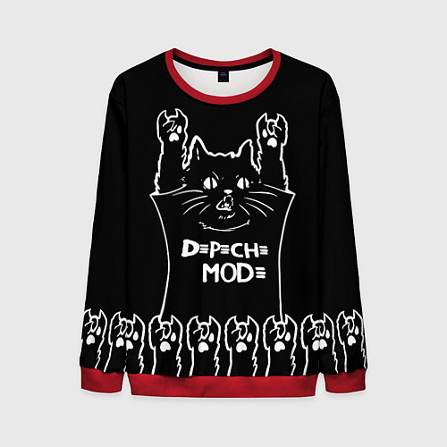 Мужской свитшот Depeche Mode: cat rock / 3D-Красный – фото 1