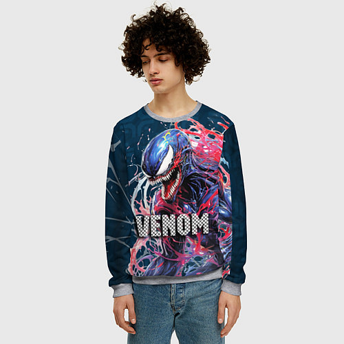 Мужской свитшот Venom Marvel / 3D-Меланж – фото 3