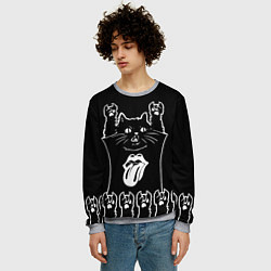 Свитшот мужской Rolling Stones: cat rock, цвет: 3D-меланж — фото 2
