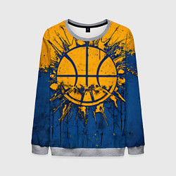 Свитшот мужской Голден Стэйт Уорриорз баскетбольный мяч, цвет: 3D-меланж
