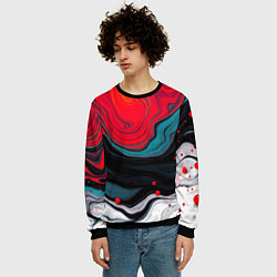 Свитшот мужской Абстракция эбру, цвет: 3D-черный — фото 2
