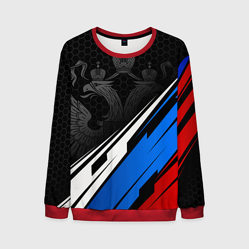 Мужской свитшот Россия - абстракция / 3D-Красный – фото 1