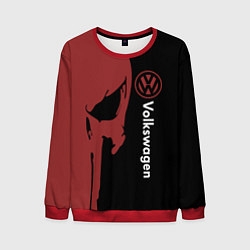 Свитшот мужской Volkswagen и череп, цвет: 3D-красный