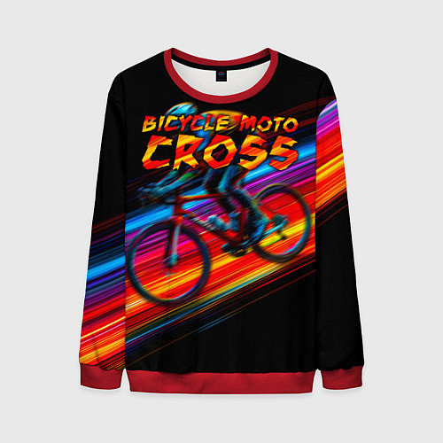 Мужской свитшот Bicycle moto cross / 3D-Красный – фото 1