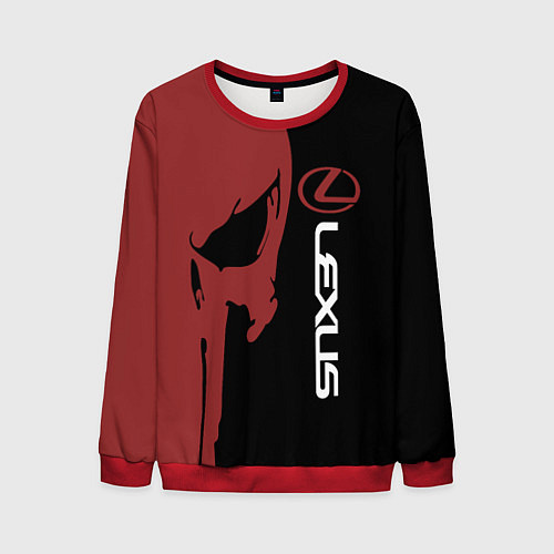 Мужской свитшот Lexus и череп / 3D-Красный – фото 1