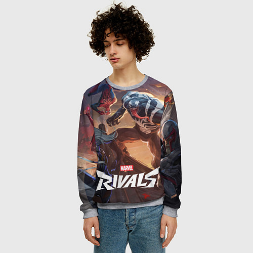 Мужской свитшот Персонажи Marvel rivals / 3D-Меланж – фото 3