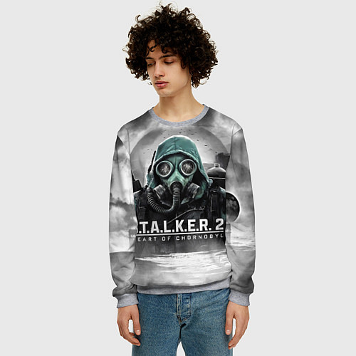 Мужской свитшот Stalker 2 heart of Chornobyl radiation / 3D-Меланж – фото 3