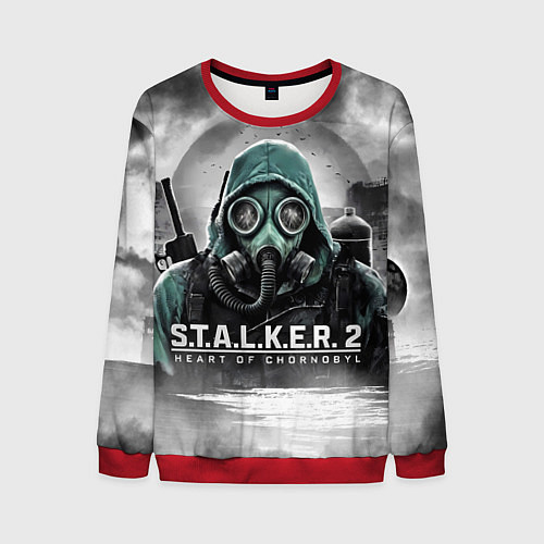 Мужской свитшот Stalker 2 heart of Chornobyl radiation / 3D-Красный – фото 1