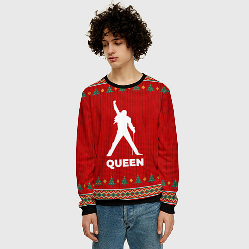 Мужской свитшот Queen new year / 3D-Черный – фото 3
