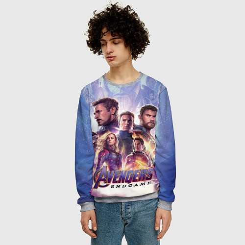 Мужской свитшот Мстители пережившие щелчок Таноса / 3D-Меланж – фото 3