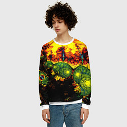 Свитшот мужской Абстракция осколки, цвет: 3D-белый — фото 2