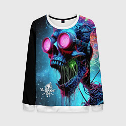 Свитшот мужской Metallica - crazy skeleton with headphones, цвет: 3D-белый