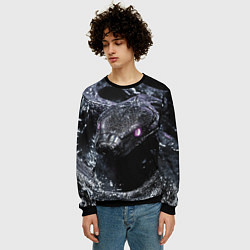 Свитшот мужской Черно-серая змея, цвет: 3D-черный — фото 2
