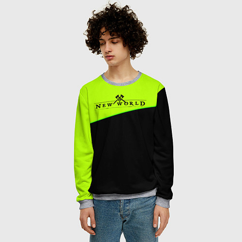 Мужской свитшот New world geomerty / 3D-Меланж – фото 3