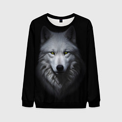 Свитшот мужской Белый волк Белобог, цвет: 3D-черный