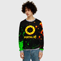 Свитшот мужской Portal кислотные краски, цвет: 3D-меланж — фото 2