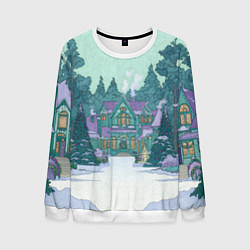 Мужской свитшот Новый год - двор