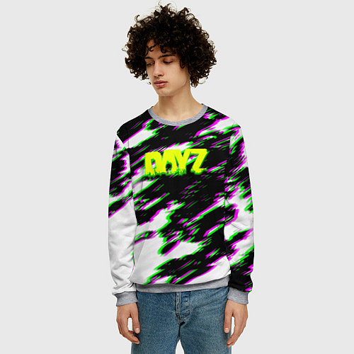Мужской свитшот Dayz кислотные краски / 3D-Меланж – фото 3