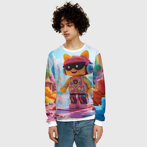 Мужской свитшот Роблокс в солнечных очках / 3D-Белый – фото 3