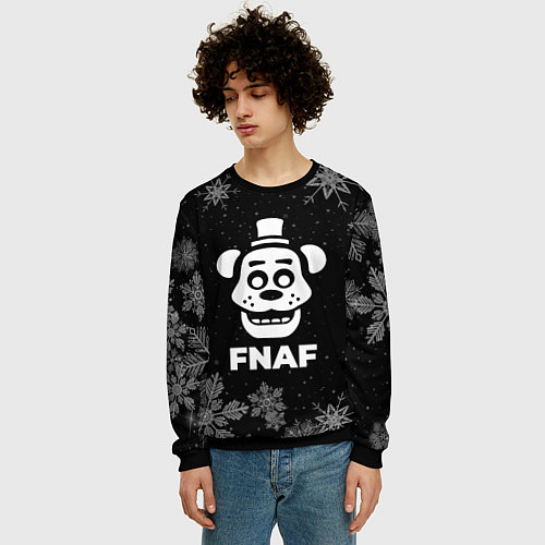 Мужской свитшот Снежный FNAF / 3D-Черный – фото 3