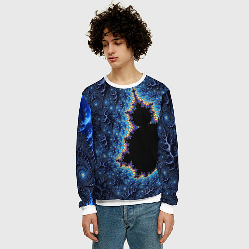 Мужской свитшот Психоделика абстракця / 3D-Белый – фото 3