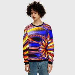 Свитшот мужской Психоделика стекло, цвет: 3D-черный — фото 2