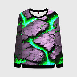 Свитшот мужской Треснувший камень зелёный, цвет: 3D-черный