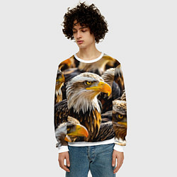 Свитшот мужской Белоголовые орланы, цвет: 3D-белый — фото 2