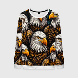 Свитшот мужской Белоголовые орлы, цвет: 3D-белый