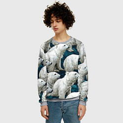 Свитшот мужской Свора белых медведей, цвет: 3D-меланж — фото 2