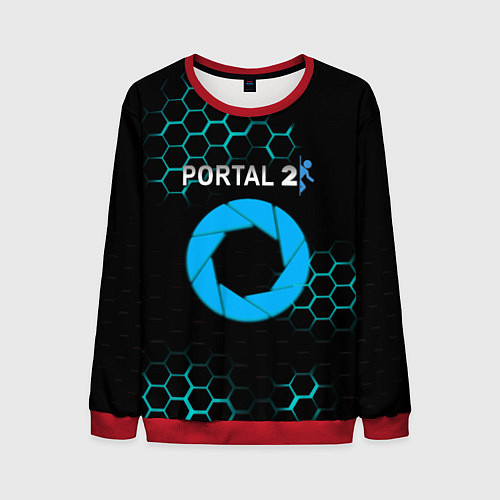 Мужской свитшот Portal соты броня / 3D-Красный – фото 1