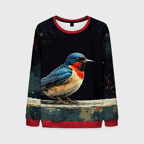 Мужской свитшот Ласточка / 3D-Красный – фото 1