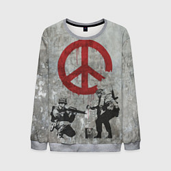 Свитшот мужской Banksy - peace, цвет: 3D-меланж