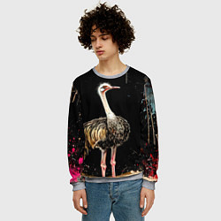 Свитшот мужской Страус, цвет: 3D-меланж — фото 2