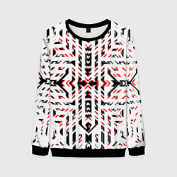 Мужской свитшот Чёрно-красные диагональные полосы на белом фоне