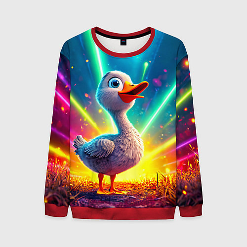 Мужской свитшот Веселая уточка / 3D-Красный – фото 1