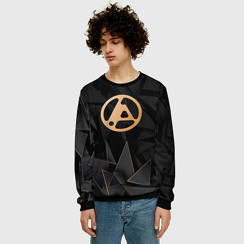 Мужской свитшот Linkin Park 2024 golden poly / 3D-Черный – фото 3