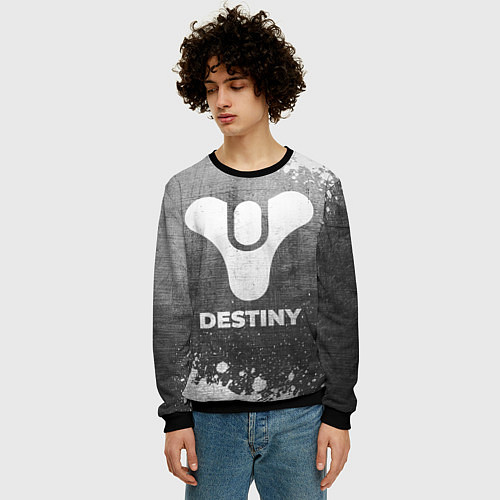 Мужской свитшот Destiny - grey gradient / 3D-Черный – фото 3