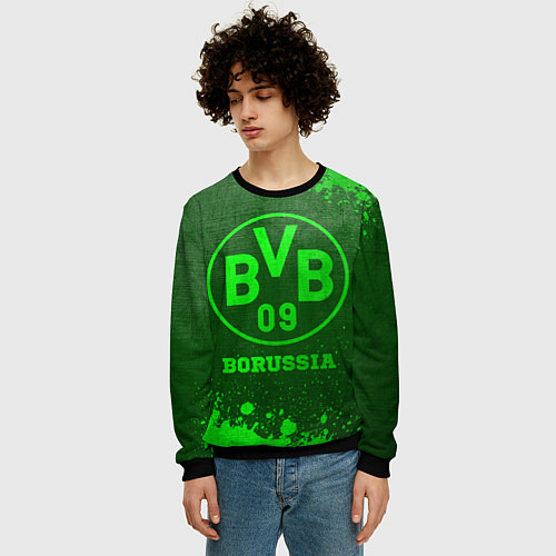 Мужской свитшот Borussia - green gradient / 3D-Черный – фото 3