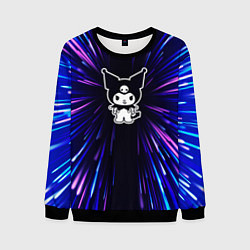 Свитшот мужской Kuromi neon energy, цвет: 3D-черный