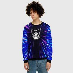 Свитшот мужской Kuromi neon energy, цвет: 3D-черный — фото 2