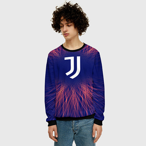 Мужской свитшот Juventus red energy / 3D-Черный – фото 3