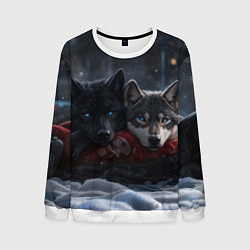 Свитшот мужской Love wolfs, цвет: 3D-белый