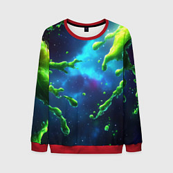 Свитшот мужской Зеленые брызги, цвет: 3D-красный