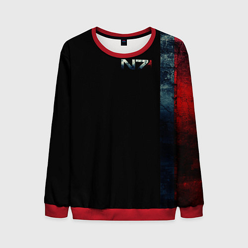 Мужской свитшот Shepard N7 - светлый / 3D-Красный – фото 1